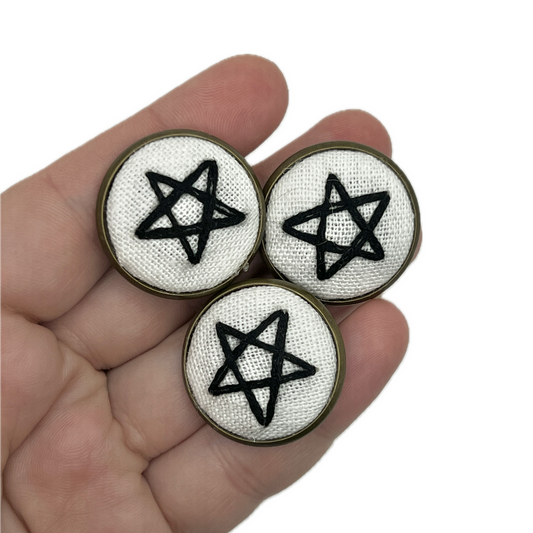 Miniature Embroidered Pins - Pentacles
