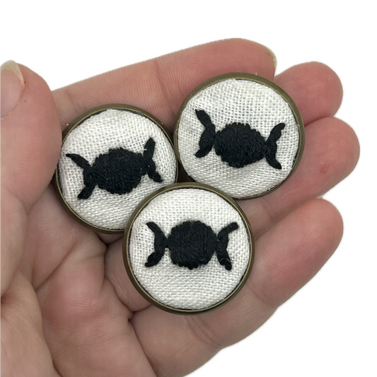 Miniature Embroidered Pins - Triple Moons