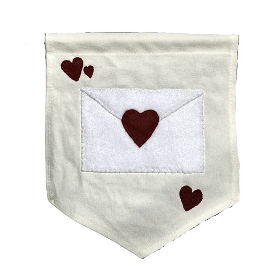 Love Letter Canvas Banner with Felt + Hand Embroidered Details